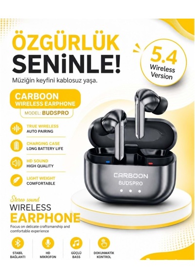 Carboon Budspro Bluetooth 5.4 Kulak İçi Kulaklık