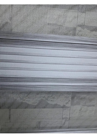 Gri Beyaz Geçişli Bambu Geniş Plise Zebra Rz-66003 Gri-beyaz