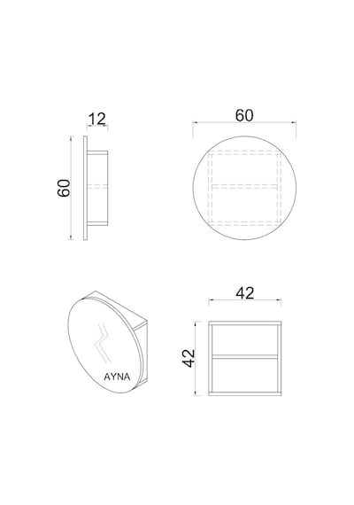 Fulya Aynalı Banyo Dolabı /Banyo Dolabı Aynalı / Lavabo Üstü Dolap / Beyaz 60Cm Beyaz