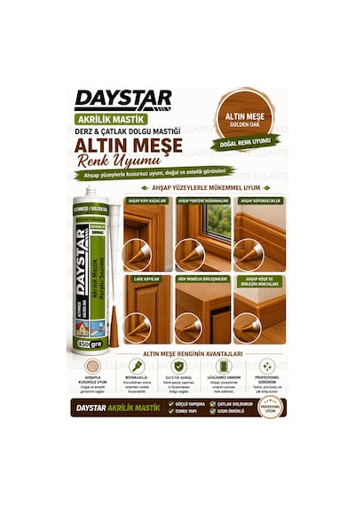 Altın Meşe Akrilik Mastik 450 Gr Boyanabilir Derz Ve Çatlak Dolgu Mastiği Ahşap Uyumlu Golden Oak Es Çok Renkli Altın Meşe Akrilik Mastik 450 Gr Boyanabilir Derz Ve Çatlak Dolgu Mastiği Ahşap Uyumlu Golden Oak Es Çok Renkli