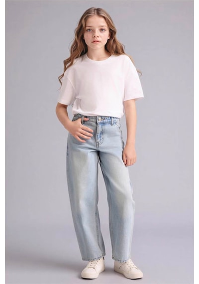 Defacto Baggy Fıt Jean Pantolon Kız Çocuk G4650a826smnm39 Mavi-nm39