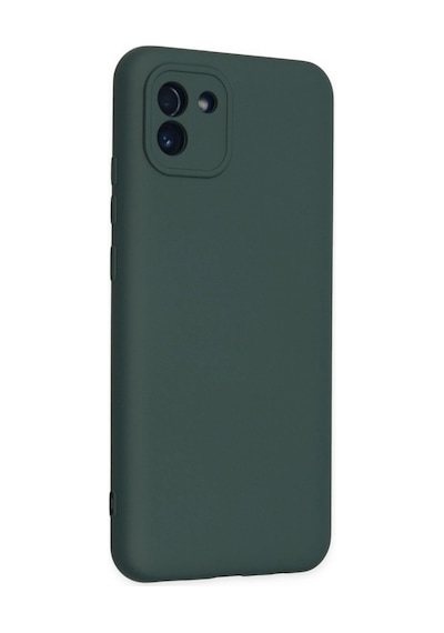 Samsung Samsung Uyumlu Galaxy A03 Kılıf Nano İçi Kadife Silikon - Koyu Yeşil