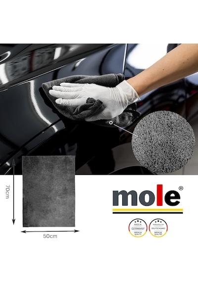 Mole Mikrofiber Çift Yüzlü Oto Kurulama Havlusu 50 70 440gsm Paket İçeriği 1 Adet- Renk Antrasit