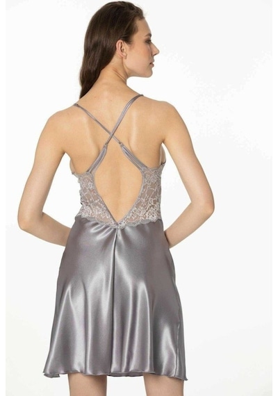 Pierre Cardin 2Li Saten Kısa Gecelik Sabahlık 4300 Royal (547768573)