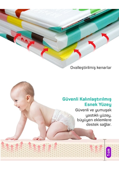 Neşeli Zürafa +Animals Katlanabilir Oyun Halısı -eEstra Large - 180x200x1 Cm-Taşıma Çantası Yanında