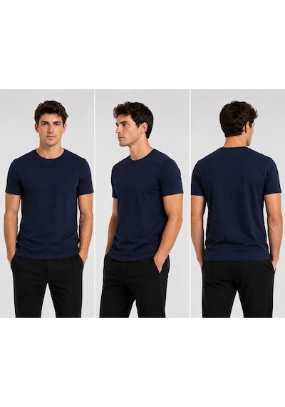 Classics Men Relaxed Fit Basic Kısa Kol Tişört 5'li Siyah-Laci-Beyaz-Gri-Haki