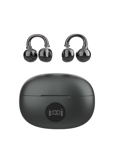 Linkage Lkb-42 Klipsli Açık Kulak Kablosuz Kulaklık - Ows Tasarım, Enc Gürültü Azaltma, Siri Destekli Led Ekranlı Bluetooth Kulaklık Siyah