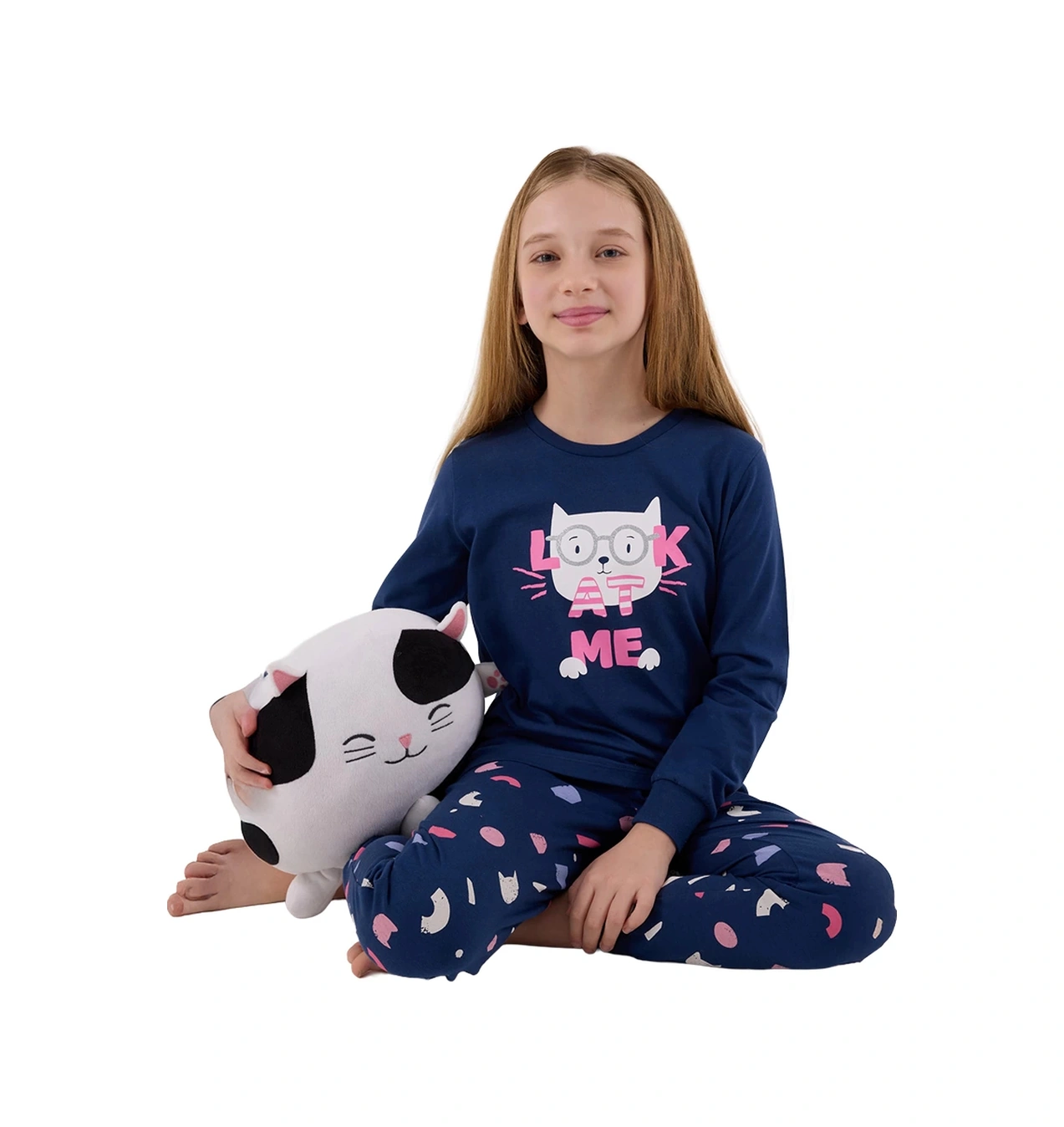 Rolypoly Rp3696-2 Kız Çocuk Kışlık İkili Pijama Takım Koyu İndigo