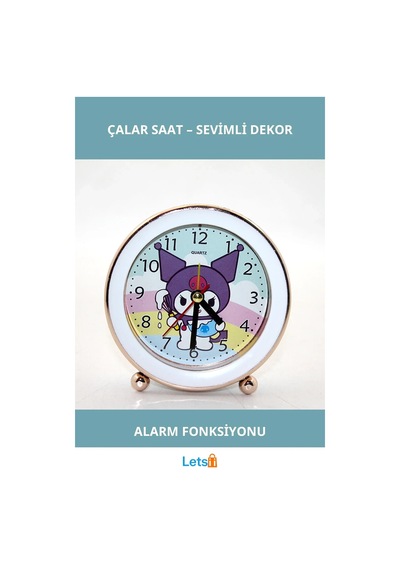 Kuromi Tasarımlı Şık Ve Sevimli Sessiz Çalar Saat Çok Renkli