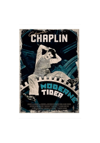 Bedeko Ahşap Tablo 25 Cm X 35 Cm Charlie Chaplin Modern Times
