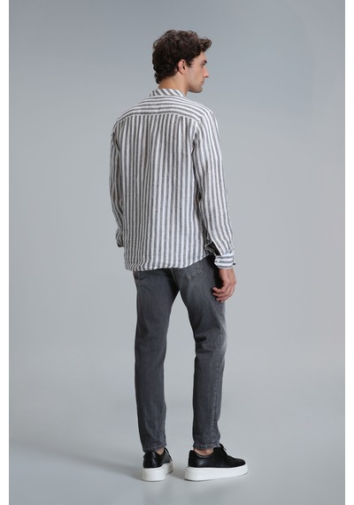 Lufian Frank Smart Jean Erkek Pantolon Regular Fit Koyu Gri Koyu Gri 111200184100160 Koyu Gri
