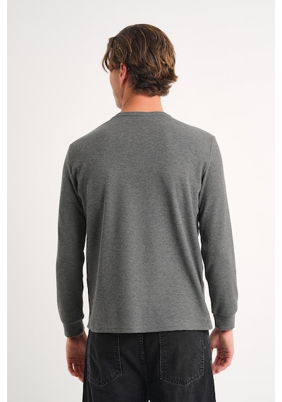 Alexander Gardi Alexandergardı Uzun Kollu Bisiklet Yaka Basic Sweatshirt Antrasit