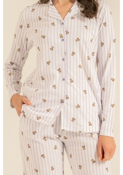 Rolypoly Anne Kız Teddy Bears Mor Gömlek Pijama Takımı Rp3913-a-v2 Rp3913-a-v2