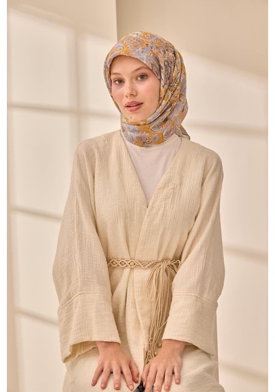Silk Home Olinda İpek Eşarp 47002-37 Gri, Mavi, Hardal, Taş, Lila