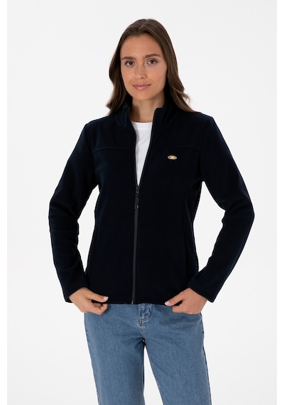 U.S. Polo Assn. Kadın Lacivert Fermuarlı Dik Yaka Polar Sweatshirt 50316729-VR059