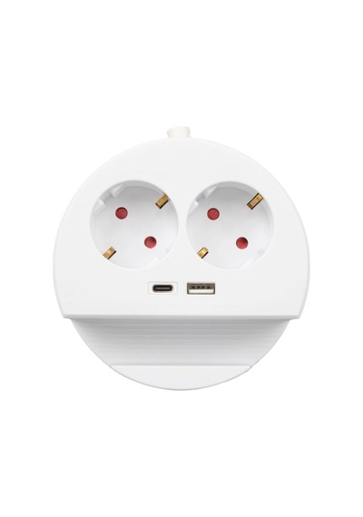 Güncelçarşı 2'li Telefon Standlı Grup Priz 1x Usb, 1x Type-c Girişli Topraklı Çoklu İkili Priz 1.5 Metre Kablo Uzunluğu, Priz Çoğaltıcı 3680 Watt 16 Amper, Usb Type-c Çıkış 5 Volt 2.4 Amper 12 Watt