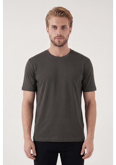Buratti Pamuklu Relaxed Fit Bisiklet Yaka Basic T Shirt Erkek T Shirt 5905884 Kahve