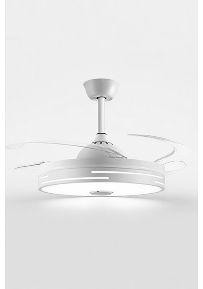 Mutlusan Aydınlatmalı Kumandalı Tavan Vantilatör Bluetooth + Hoparlör Beyaz - 879224624
