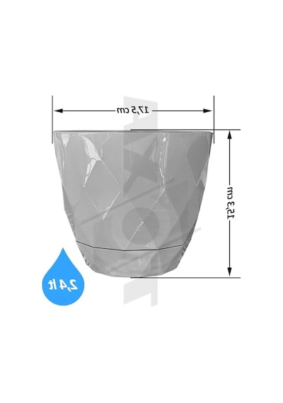 Drenajlı Plastik Çiçek Saksısı, 2.4 Litre Kapasite, Bej Renk