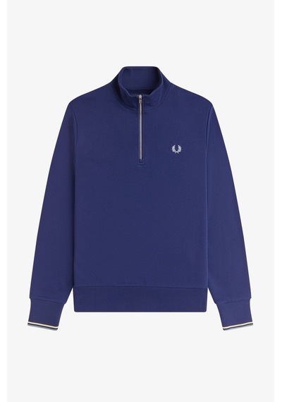 Fred Perry M3574 Half Zip Erkek Sweatshirt Mavi