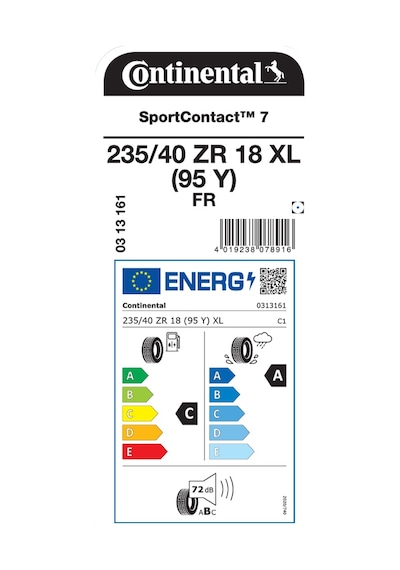 Continental 235/40Zr18 95Y Xl Fr Sc7 Yaz Lastiği Lastigi 2026