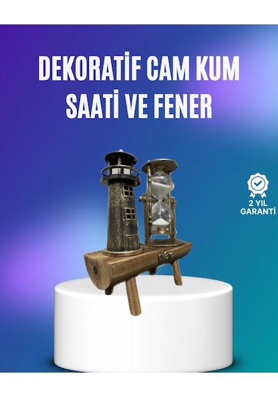 Deniz Feneri Şeklinde El Yapımı Kum Saati - Ev Ve Ofis İçin Zarif Süs Çok Renkli