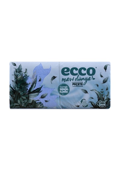 Ecco Dünya Peçete 28x30cm 200 Adet Mavi - Yumuşak Ve Gıda Temasına Uygun 4'li Avantaj Paketi - Tarı Diğer