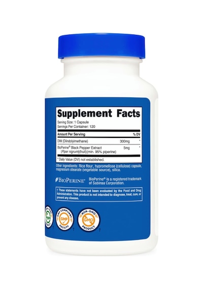 Nutricost Dım Diindolylmethane Plus Bioperine 300mg, 120 Ve... Aromasız