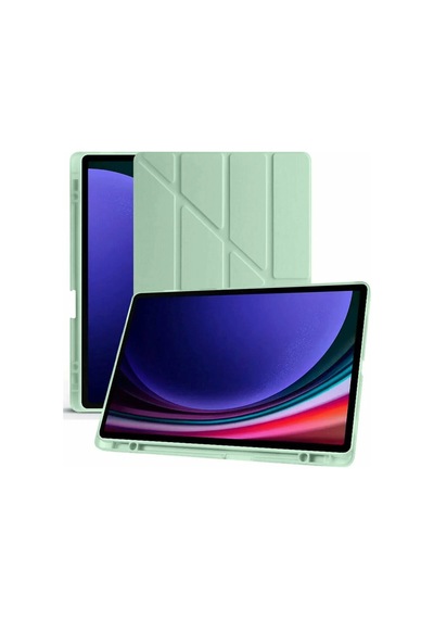 Galaxy Uyumlu X510 Tab S9 Fe 11 Kılıf Kalemlikli Mars Tablet Kılıfı - Açık Yeşil Diğer
