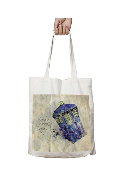 Art Hediye Doctor Who Kırışık Vworp İki Tarafı Kalıcı Baskılı Yıkanabilir Çanta Çok Renkli