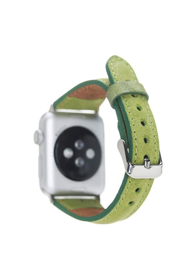 Bouletta Apple Uyumlu  Watch 38-40-41 MM Ince Deri Kordon Yeşil