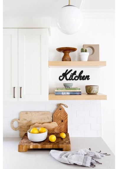 Cajuart Dekoratif Kitchen Mutfak Yazılı Ahşap Duvar Tablo Dekor