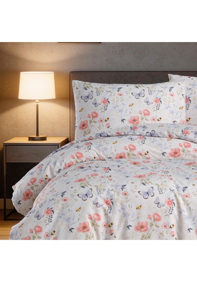 Aryıldız Home Butterfly %100 Pamuk Tek Kişilik Nevresim Takımı Renkli