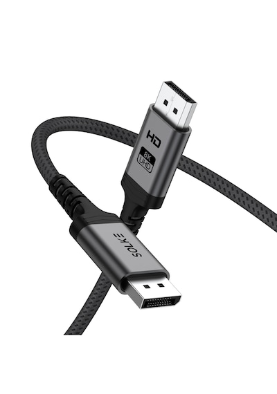 Solke Displayport 1.4 Kablo 8k 60hz 4k 144hz 32.4gbps Örgülü Alüminyum 2 Metre Dp To Dp 2 M