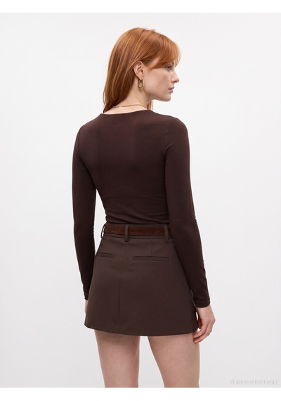 Dilvin 33215 Sıcak Tutan V Yaka Bra-free Top Koyu Kahve