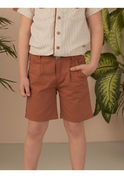 Denokids Ollie&Olla Kahverengi Erkek Çocuk Gabardin Şort Çok Renkli