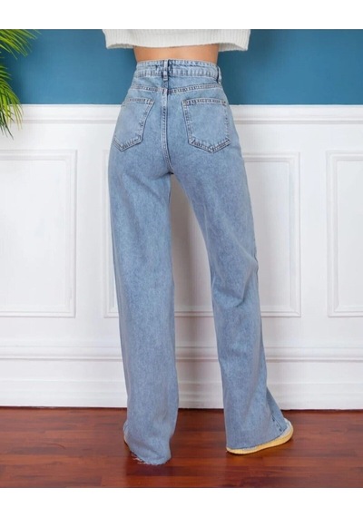 2020 Kadın Likrasız Palazzo Jeans Kot Denim Pantolon Kar Yıkama 2020 Kadın Likrasız Palazzo Jeans Kot Denim Pantolon Kar Yıkama