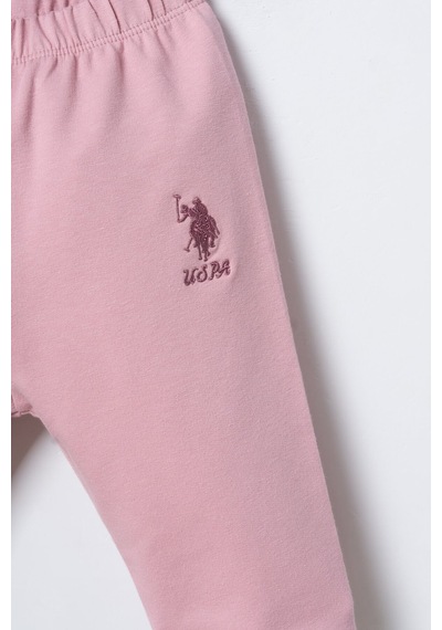 U.S. Polo Assn. Nakışlı Kız Bebek Hırkalı Pembe Uzun Kol Pijama Takım Usb3248-c-v1 Usb3248-c-v1