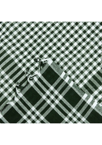 Evidea Soft Ekoseli Piknik Örtüsü - Yeşil - 165x165 Cm Yeşil