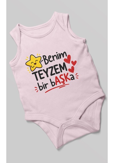 Morivokids Benim Teyzem Bir Başka Sıfır Kollu Bebek Zıbını %100 Pamuk Bebe Pembe