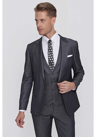 Efor Tk 858 Slim Fit Antrasit Klasik Takım Elbise Antrasit