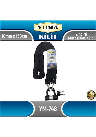 Zincirli Motosiklet Kilidi 10 Mm X 150 Cm Ym-748