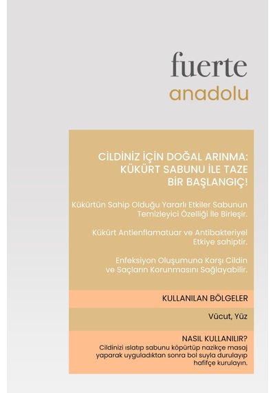 Fuerte Anadolu El Yapımı Kükürt Sabunu 150 G