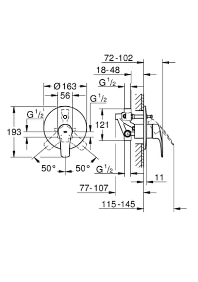 Grohe 33305003 Eurosmart Tek Kumandalı Ankastre Banyo Bataryası Krom