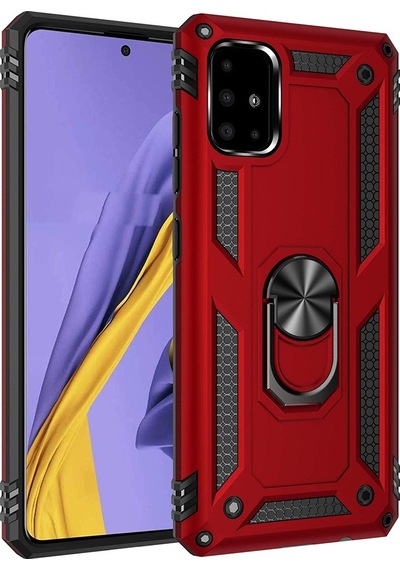 Samsung Uyumlu Galaxy A71 (A715) Kılıf Panzer Ring Tam Koruma Arka Kapak