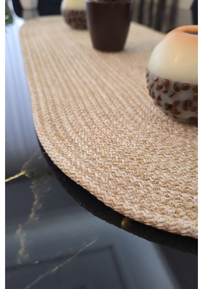 Bej Renk 35x100 Cm Runner Şık Masa Orta Sehpa Üstü Dekoratif Sofra Aksesuarı Bej