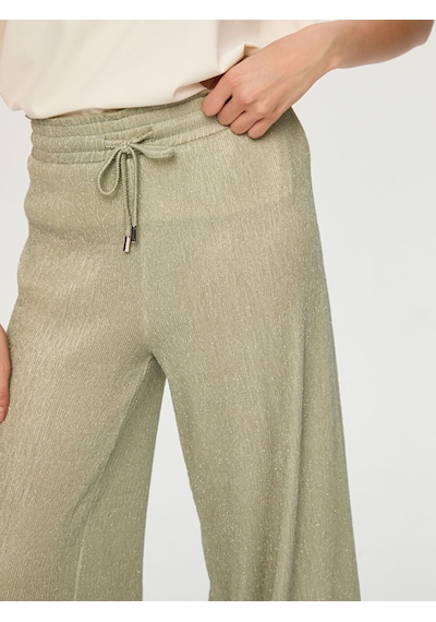 Faik Sönmez Kendinden Simli Dokulu Örme Wide Leg Fit Pantolon S26pnt026 Us26pnt02652 Mint