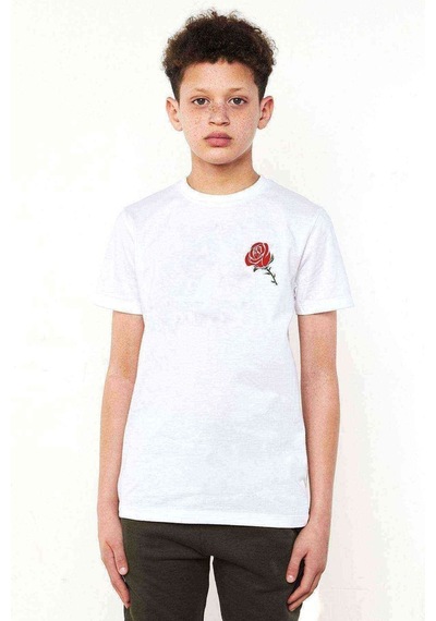 Tshirthane Silhouette Lotus Flower Baskılı Unisex Çocuk Beyaz T-Shirt