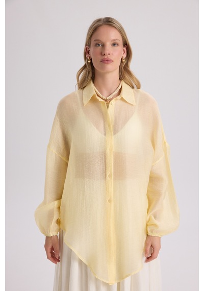 Mai Collection Mai Studios Co. Lyra Oversize Sarı Gömlek sarı