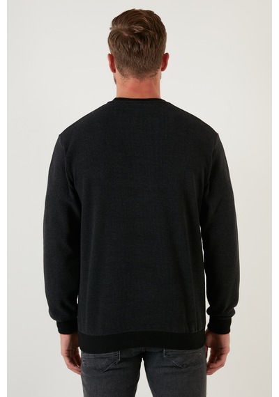 Buratti Slim Fit Bisiklet Yaka Pamuklu Erkek Kazak 456201 Antrasit